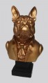 Urn Engelse bulldog op voet goud brons zwart 800